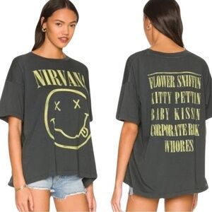 Daydreamer | Nirvana Smiley Merch Tee in Vintage Black - Size 1X